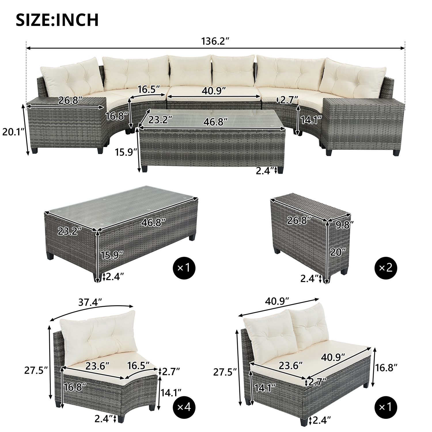SINOFURN SYA380109BG Patio-Sofas-Daybeds - View #8