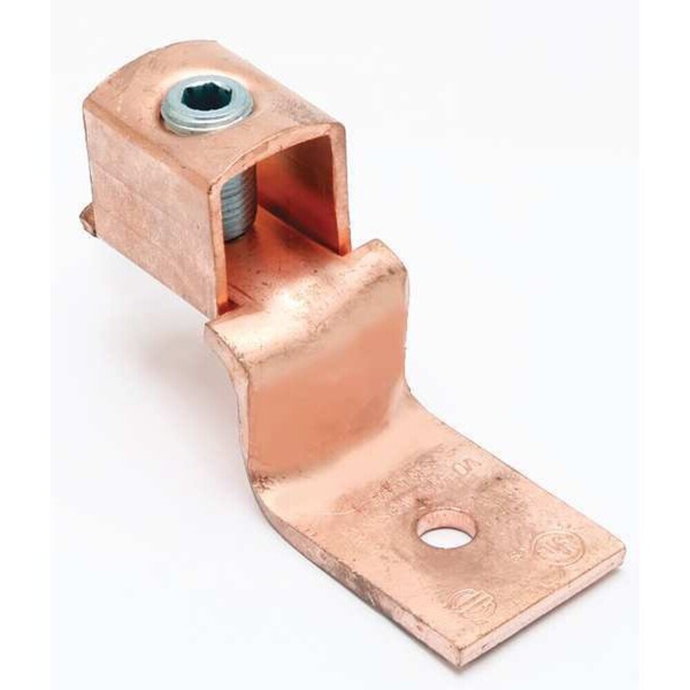 BURNDY Mechanical Lug 500 kcmil Max 1 Conductor 1 Hole 3/8 in Stud Copper