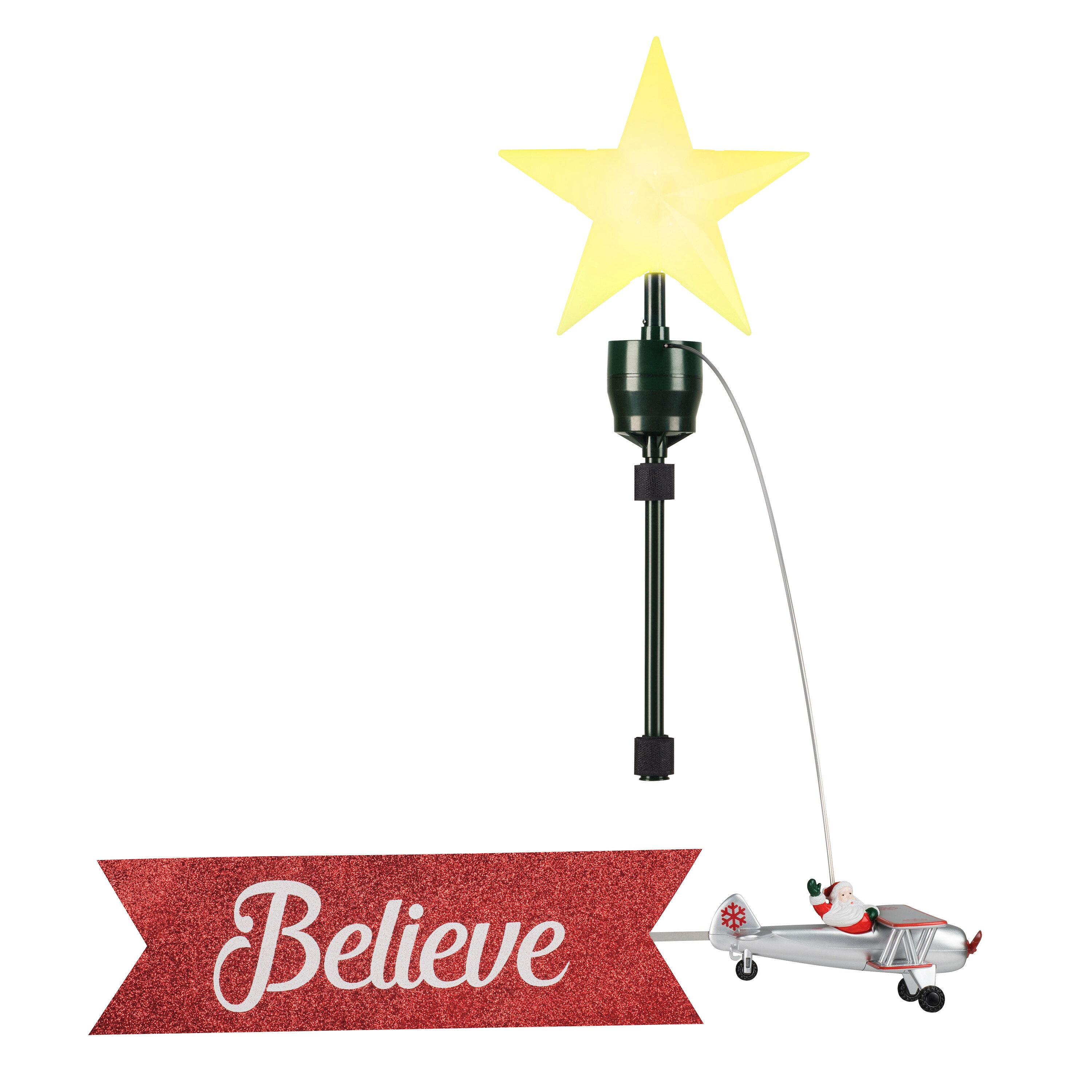 Mr. Christmas 49356 21.75-in Santa Red White Christmas Tree Topper