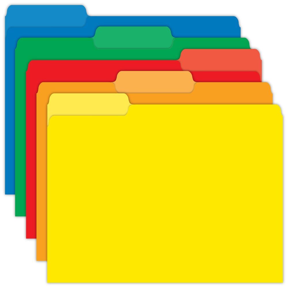 TNT File Folders, 1/3 Cut Tab, 9.5 x 11.75, Assorted Colors, 10 Per ...