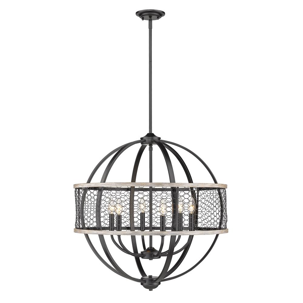 Golden Lighting Roost 6-Light Matte Black Farmhouse Chandelier at Lowes.com