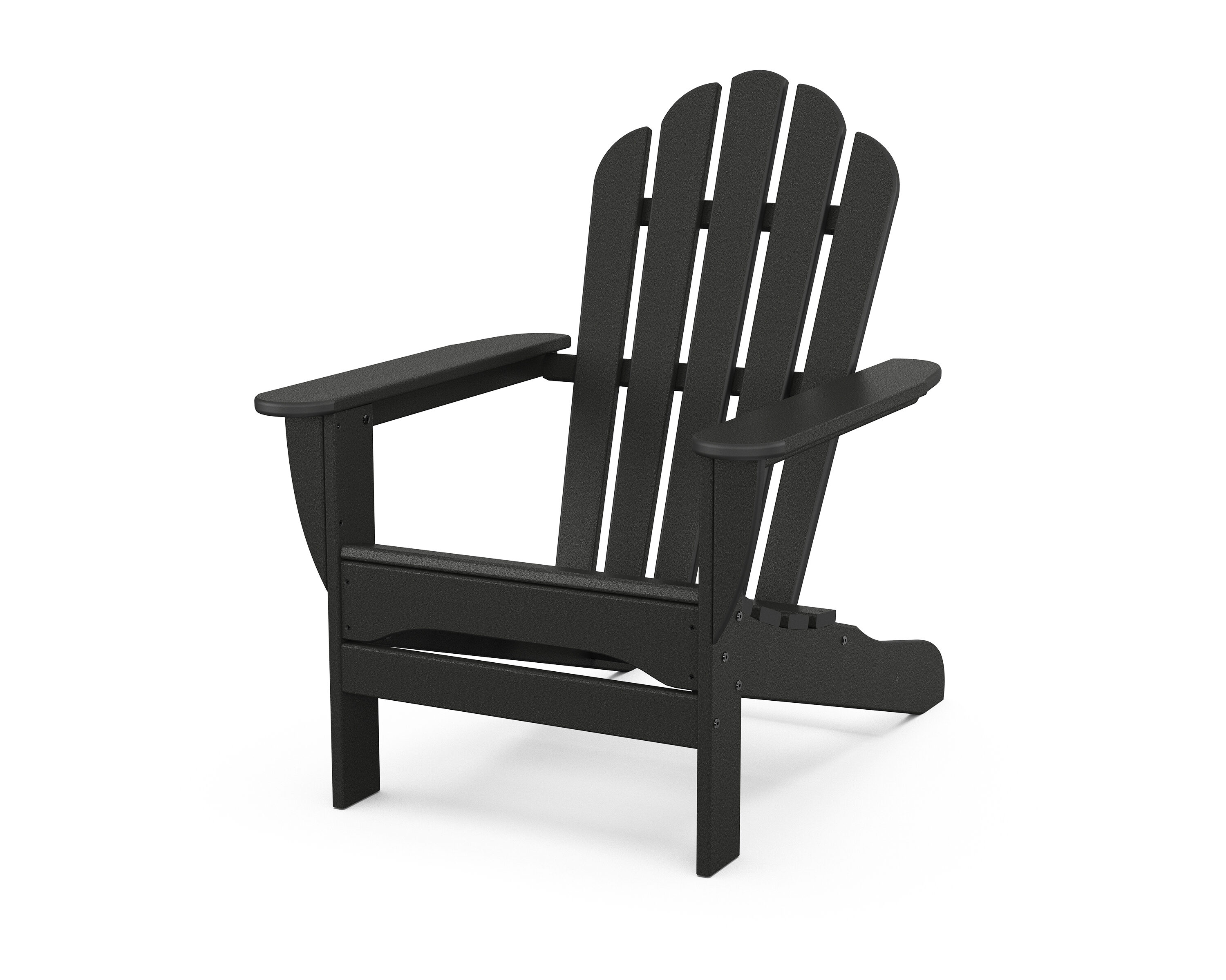 Trex Outdoor Furniture TXAD4034CB Monterey Bay Charcoal Black Plastic Frame Stationary Adirondack Chair with Slat Seat
