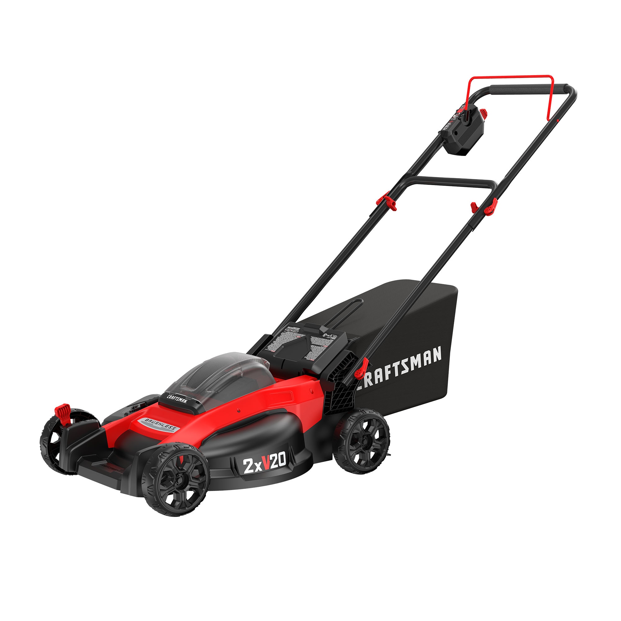 CRAFTSMAN V20 20-volt Max 20-in Cordless Push Lawn Mower 5 Ah (2-Batteries  and Charger Included) in the Cordless Electric Push Lawn Mowers department  at