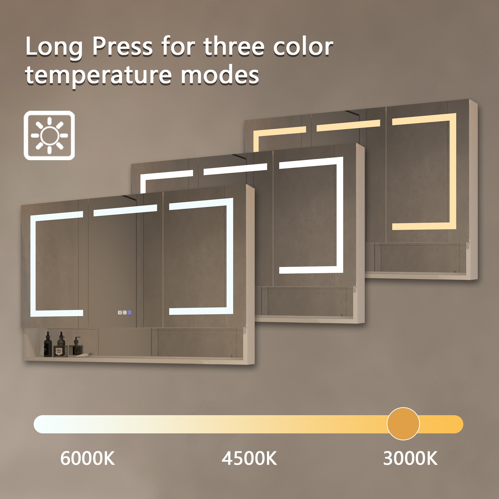 ExBrite 48-in x 32-in Lighted LED Fog Free Surface/Recessed Mount ...