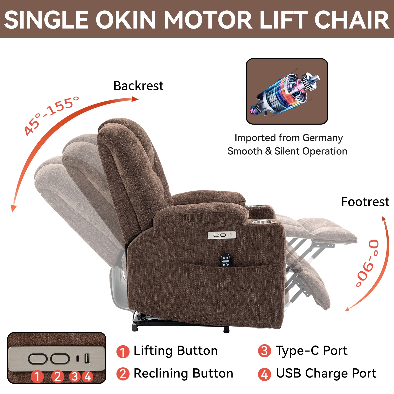 Mondawe WFMD-L001C-51-BROWN recliners - View #4