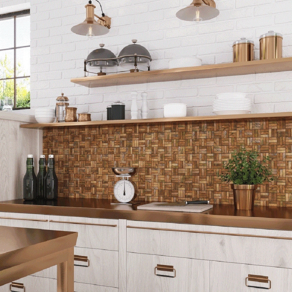 Apollo Tile (Sample) Wall Tile Bronze 4-in x 4-in Matte Metal Wall Tile