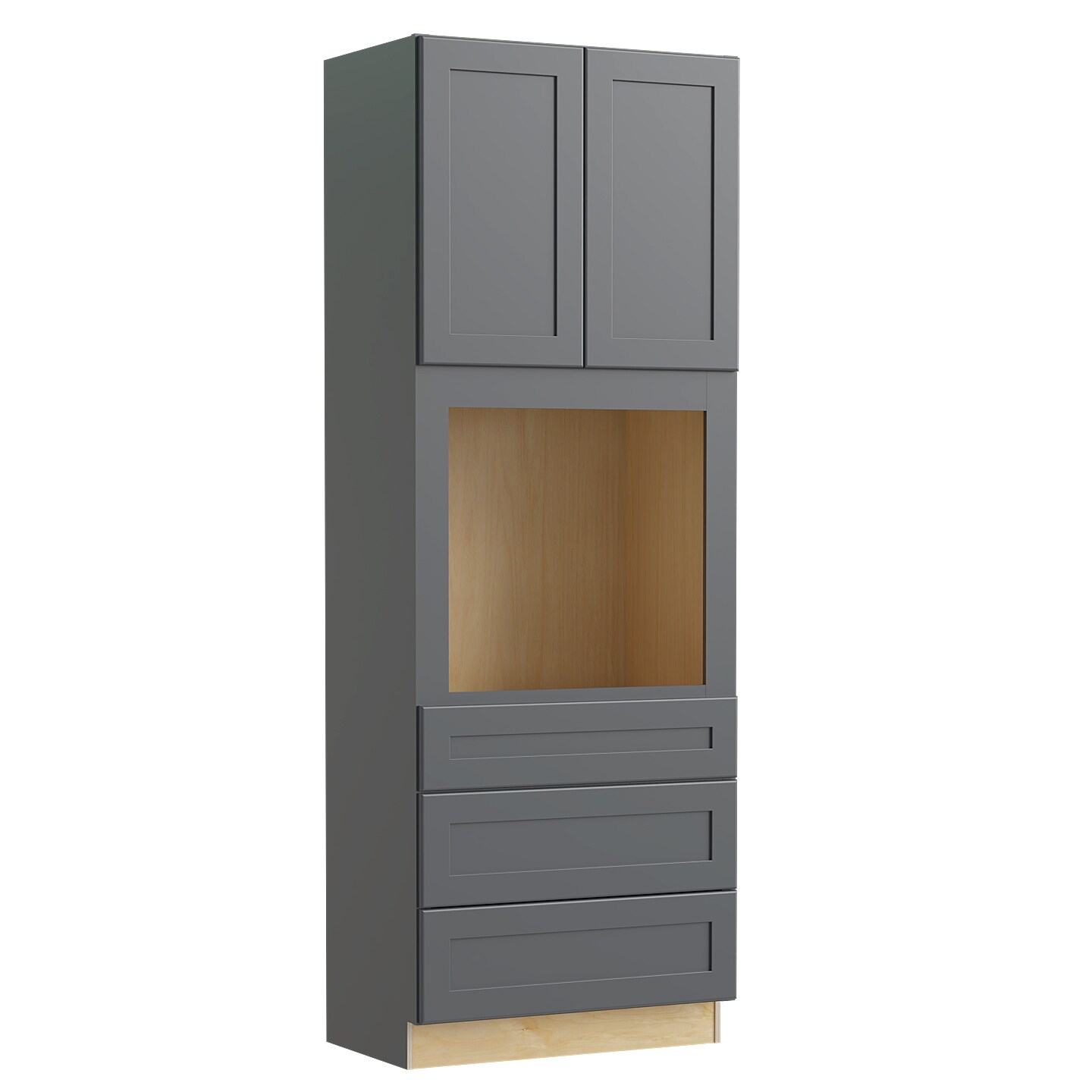 Luxxe Cabinetry OC332496U-NDO Newton 33-in W x 96-in H x 24-in D Deep Onyx 3-Drawers Single or Double Oven Base Fully Assembled Plywood Cabinet (Recessed Panel Shaker Style)