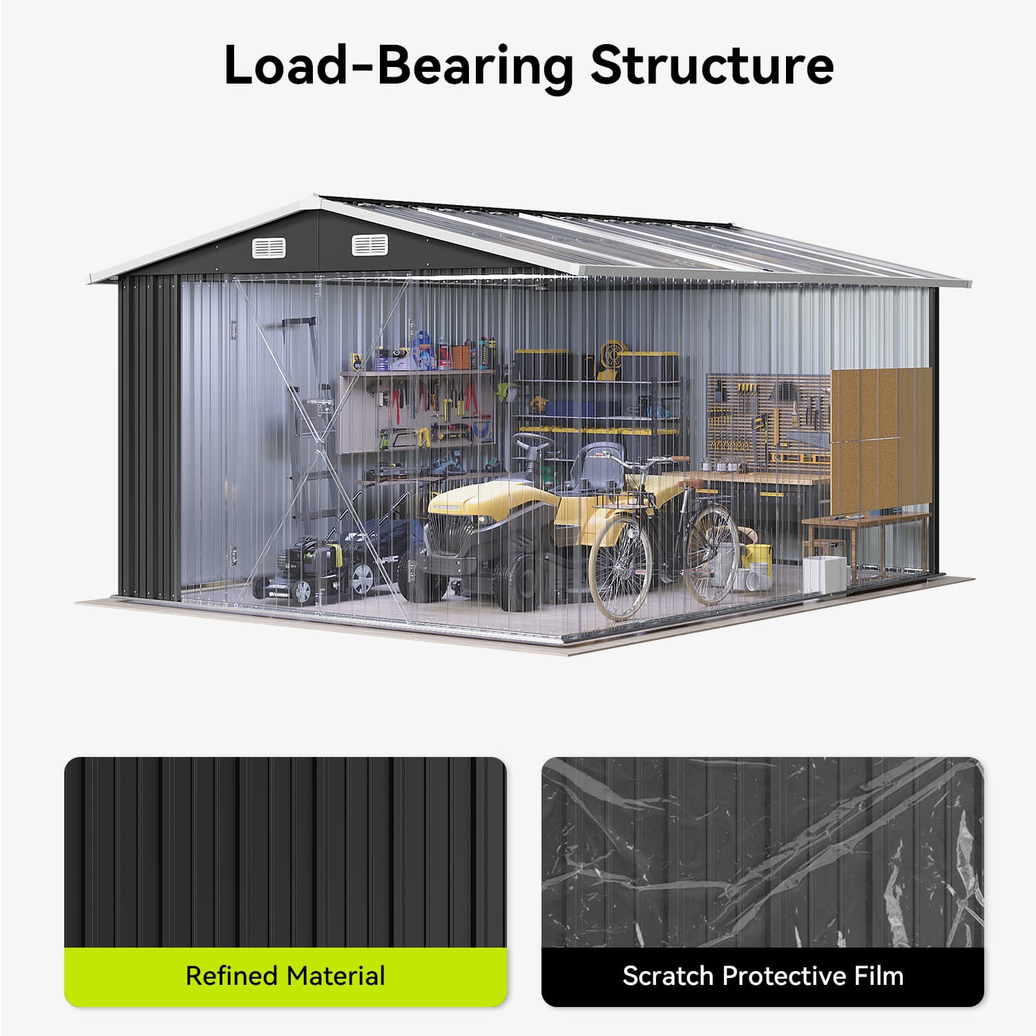 Sunmthink LS-ST-G37009-1012BK Metal-Storage-Buildings-Sheds - View #9