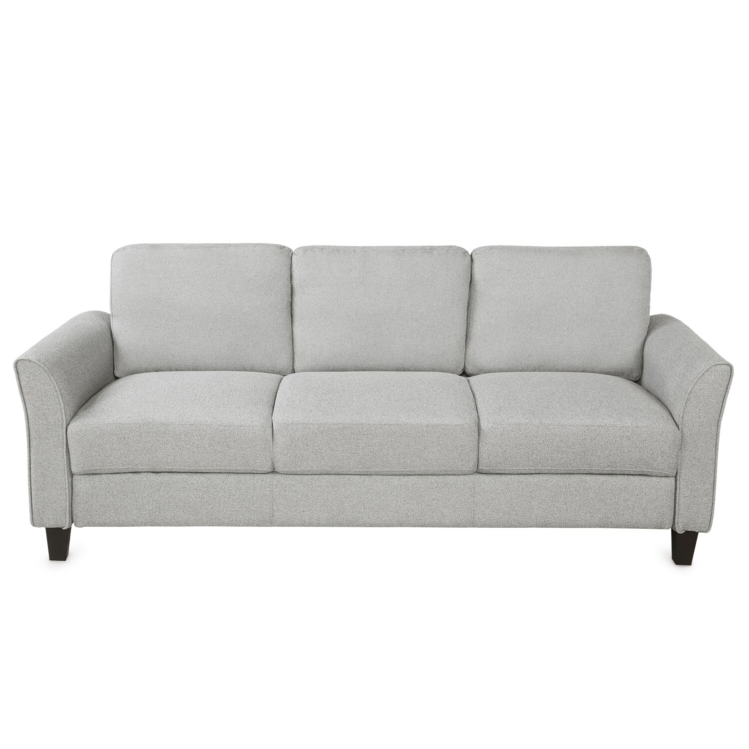 Linen Fabric Upholstered Sofa 3 Seater Removable Back Cushions