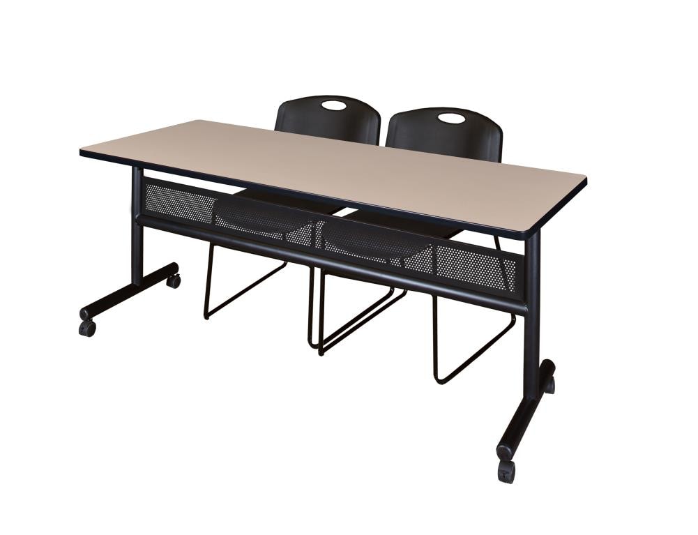 Regency MKFTM7224BE44BK Training Off-white 4-Person Training Table (72-in W x 29-in H)