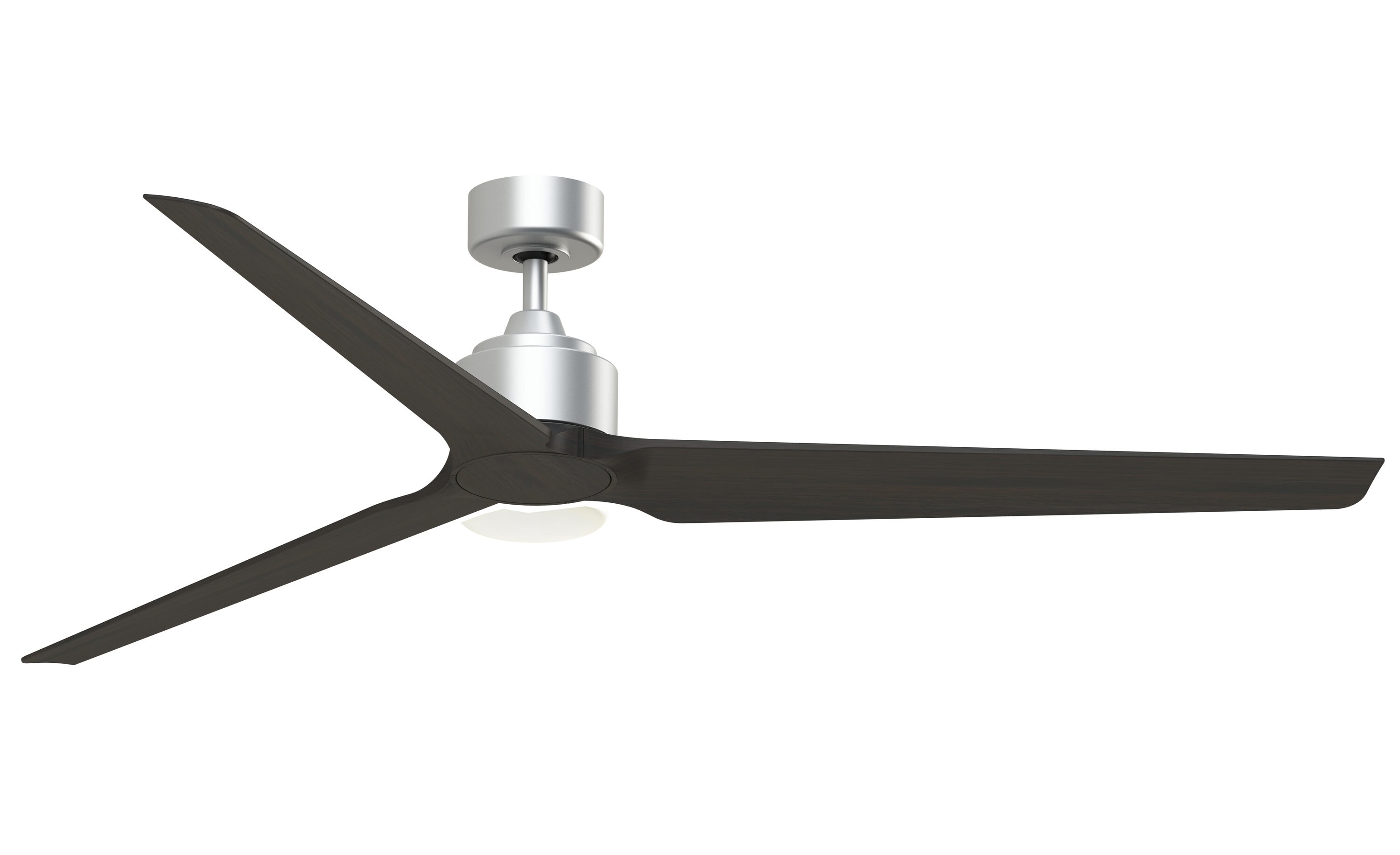 Fanimation TriAire Custom 72-in Silver with Dark Walnut Blades Indoor/Outdoor Smart Propeller Ceiling Fan Light Kit Compatible and Remote (3-Blade) FPD8515SLW-72DWAW Sansujyuku sansujyuku.com