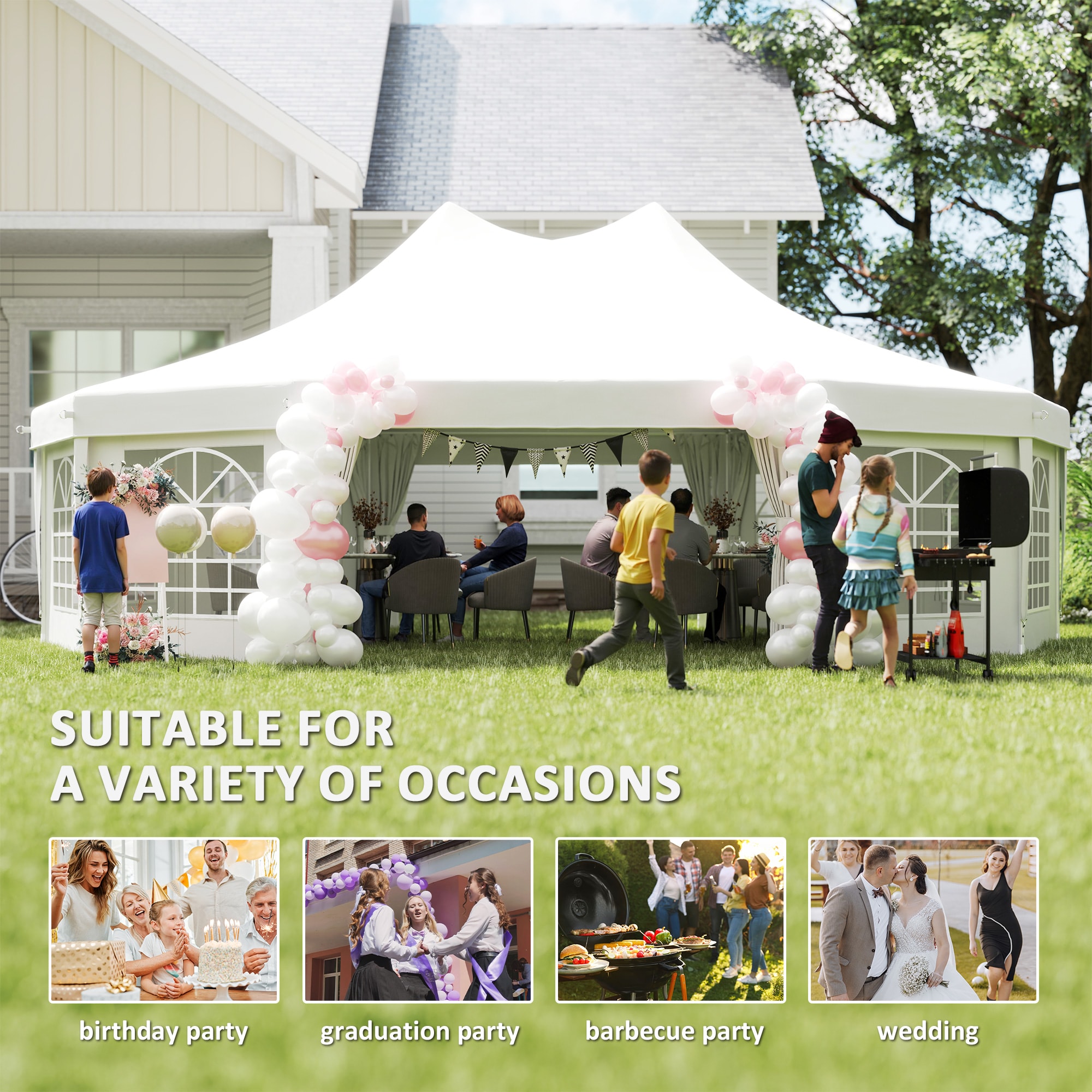 Outsunny 84C-642V01WT Canopies-Sl - View #6