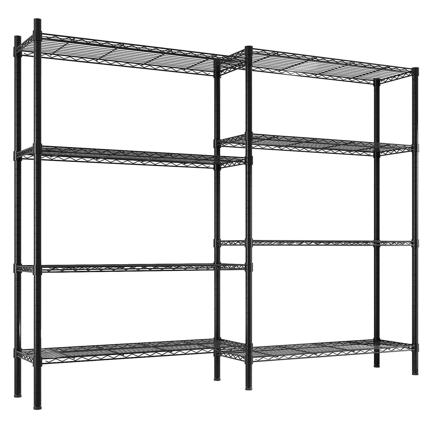 Outopee 49.21-in W x 13.77-in D x 70.86-in H Heavy Duty Black Metal Wire Utility Shelving Unit