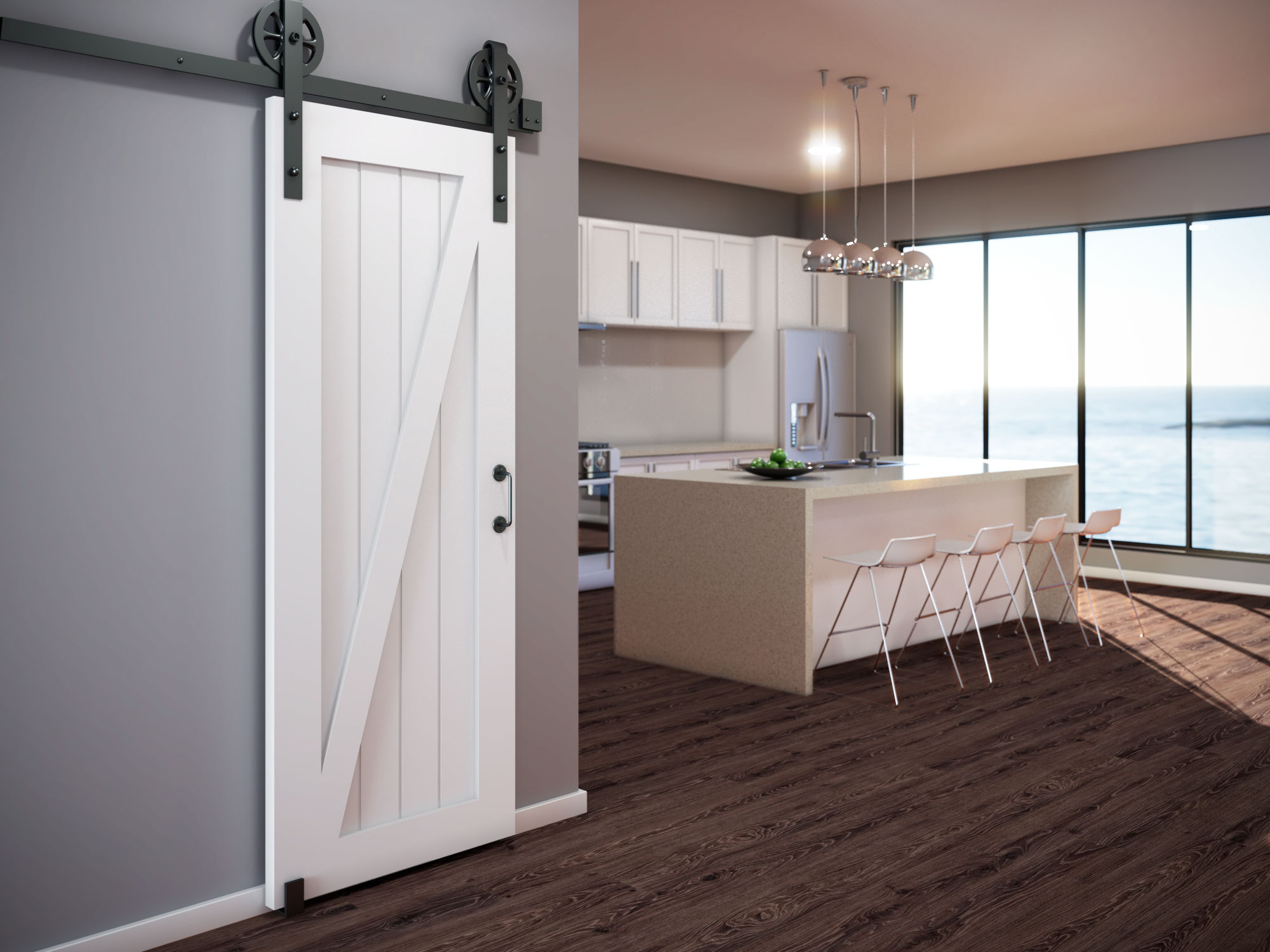 EightDoors B72WGBLACK Barn-Door-Roller-Kits - View #5