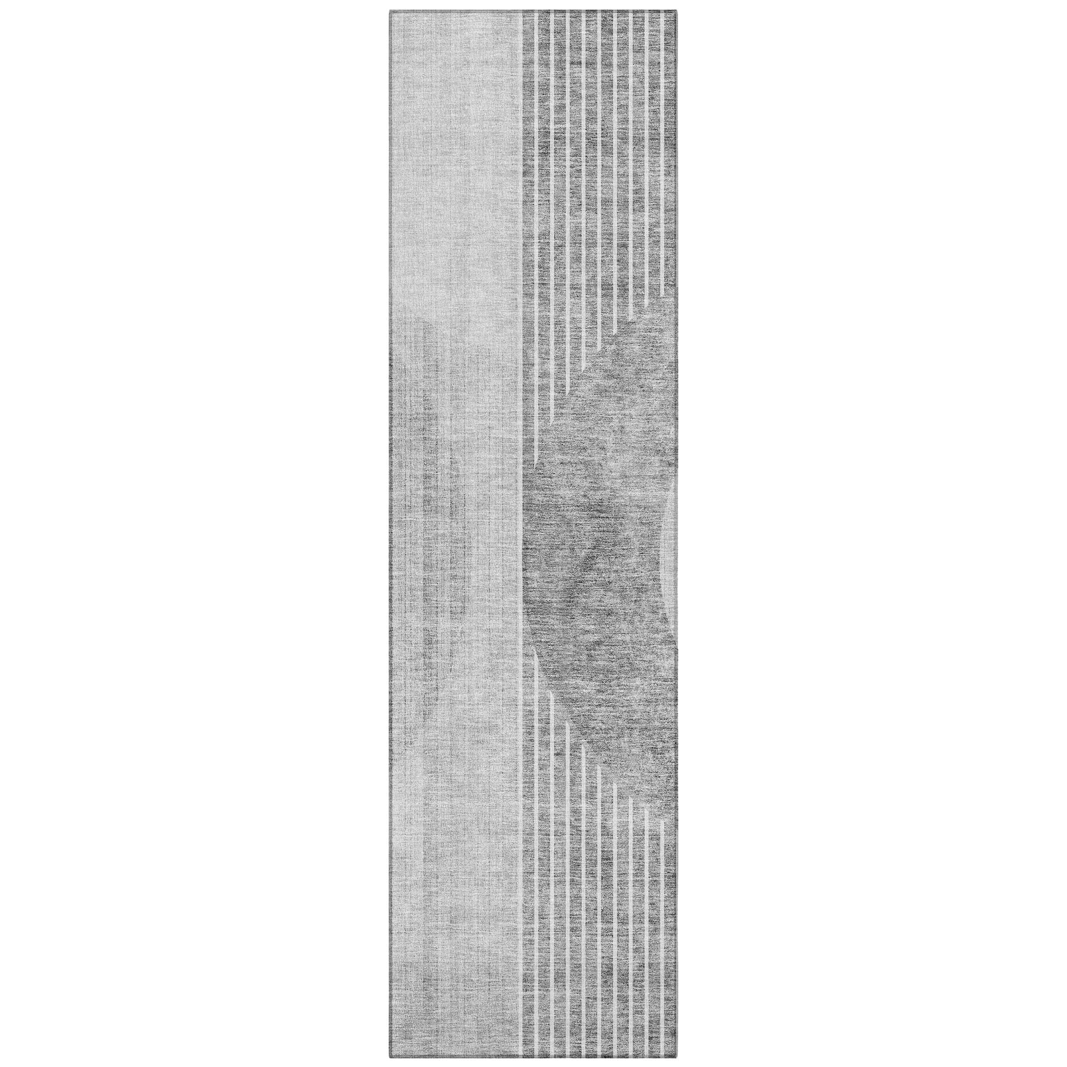 Addison Rugs ACN676GY2X8 Chantille ACN676GY 2 x 7 (ft) Polyester Gray Rectangular Indoor/Outdoor Geometric Machine washable Runner rug