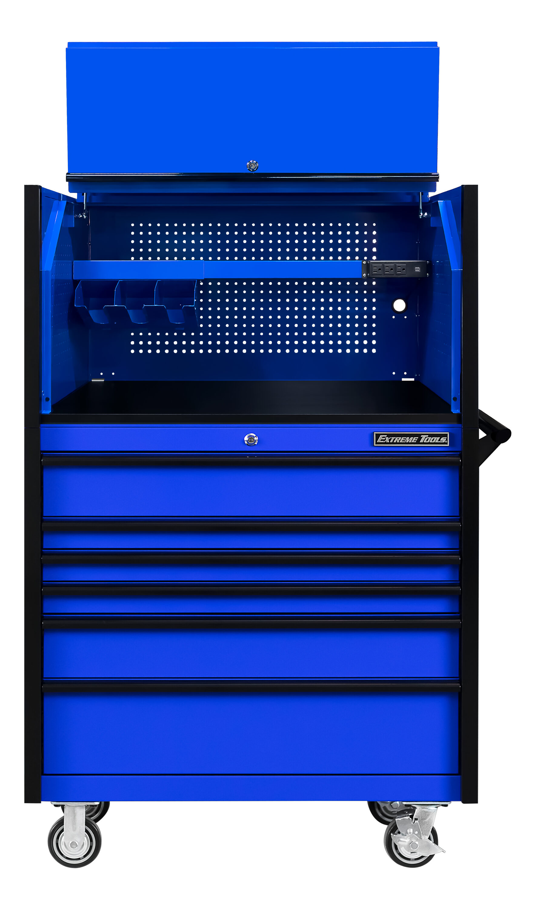 DX Series 64-in W x 41-in H 6 Ball-bearing Steel Tool Chest Combo (Blue) | - Extreme Tools DX4107HRUK