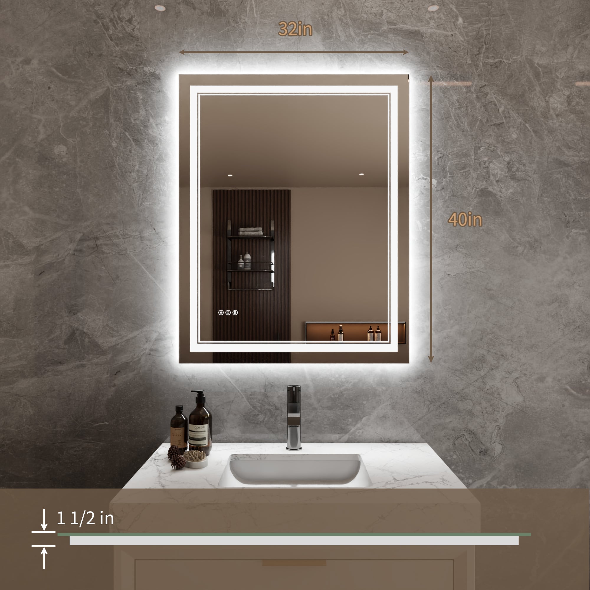 Bayfeve BFXB-7S3240-MIR Framed-Bath-Mirrors - View #5