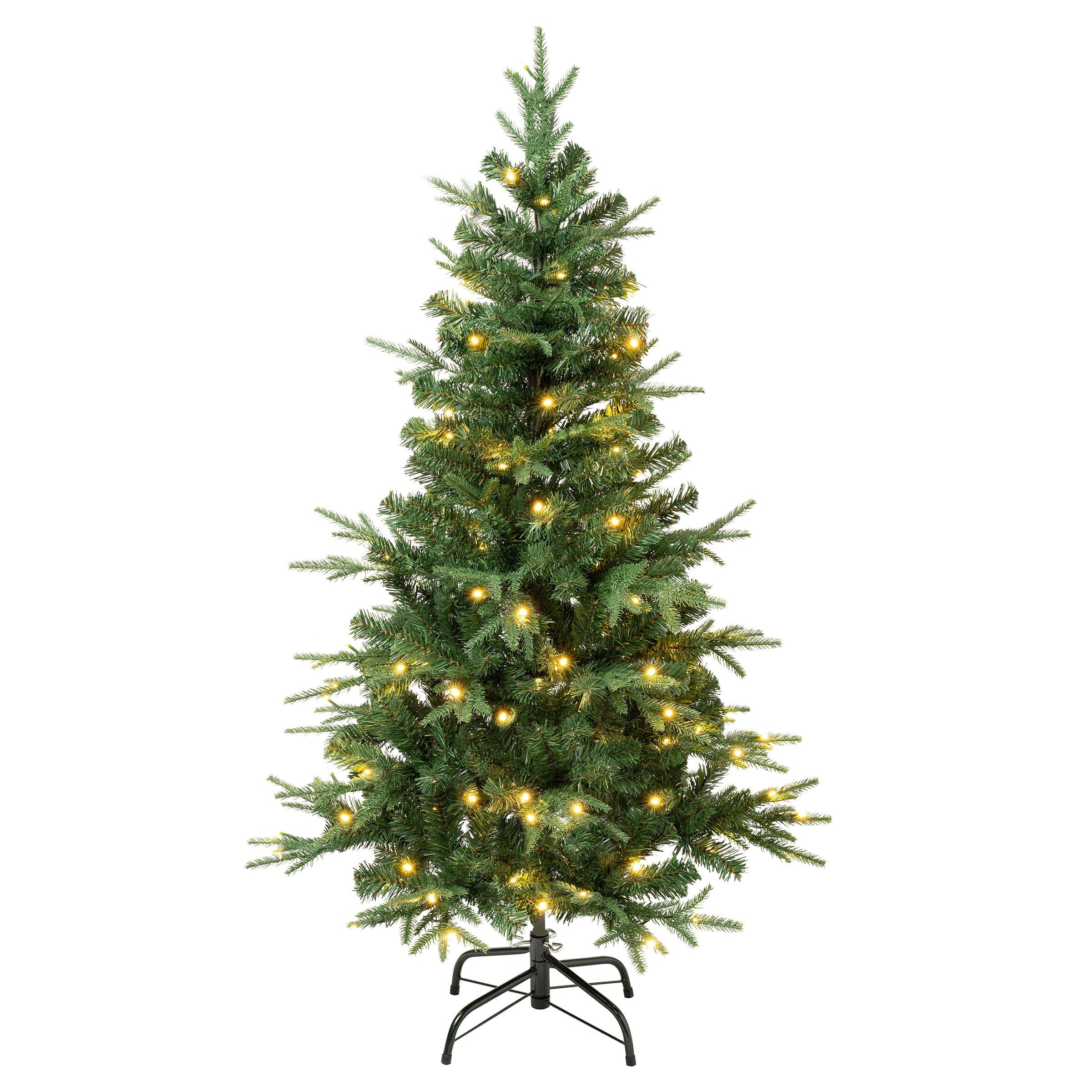 National Tree Company PEDUX8-300L-45 4.5-Feet Dunhill fir Pre-lit Slim Artificial Christmas Tree with White LED Lights