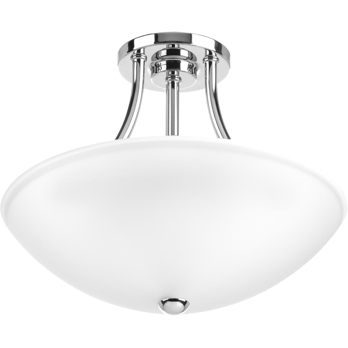 Progress Lighting P350088-015-30 Gather 1 -Light 12.87-in Polished Chrome Integrated LED Semi Flush Mount Light