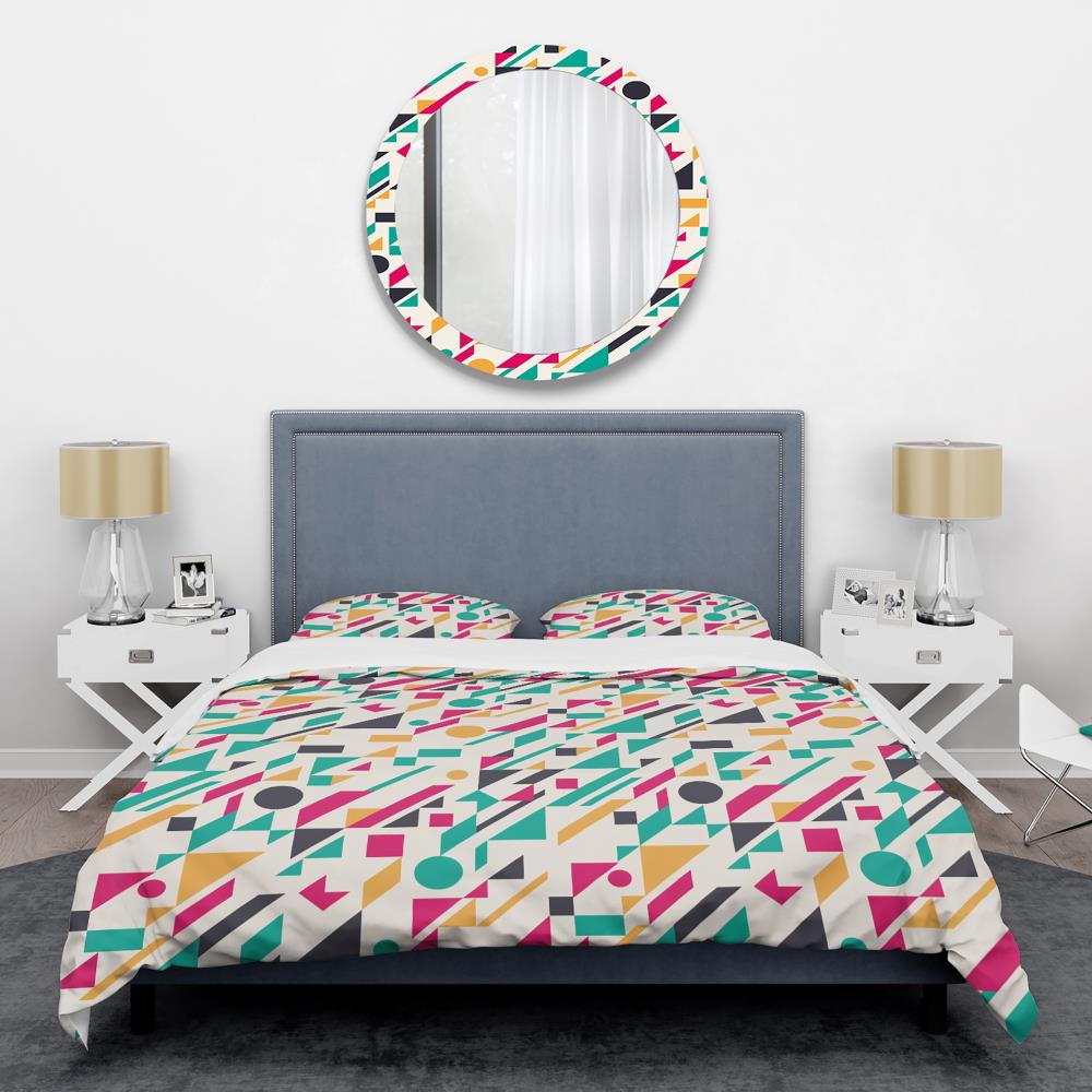 Designart BED24423-Q 3 -Piece Blue Queen Duvet cover Set