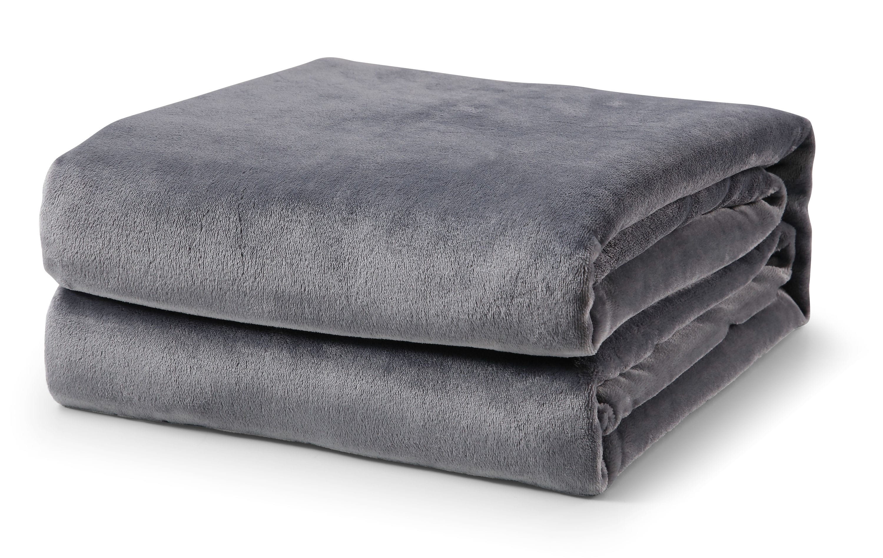 LBaiet Grey Fleece Twin Blanket 60-inx80-in 100% Polyester Gray