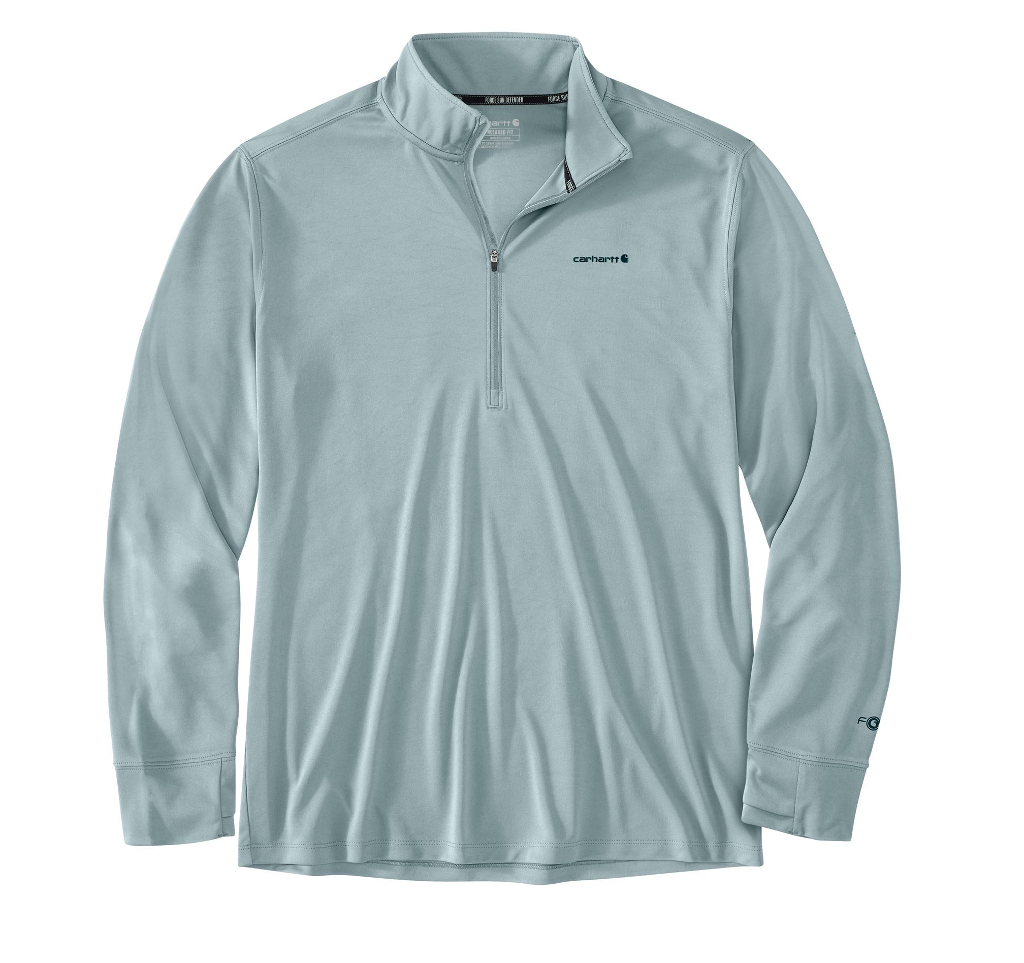 Carhartt - Force Sun Defender Men's Blue Lightweight Jersey Long sleeve Solid T-shirt ( 2XL )