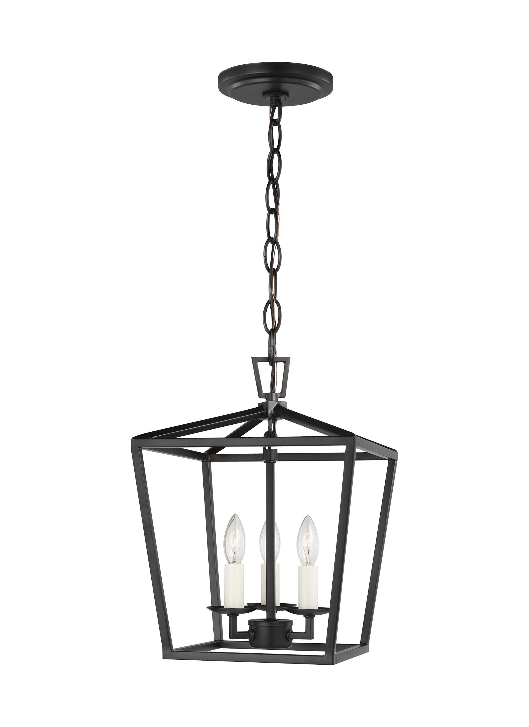 Generation Lighting 5192603-112 Dianna 1 -Light Midnight black Transitional Lantern Mini Hanging Pendant light
