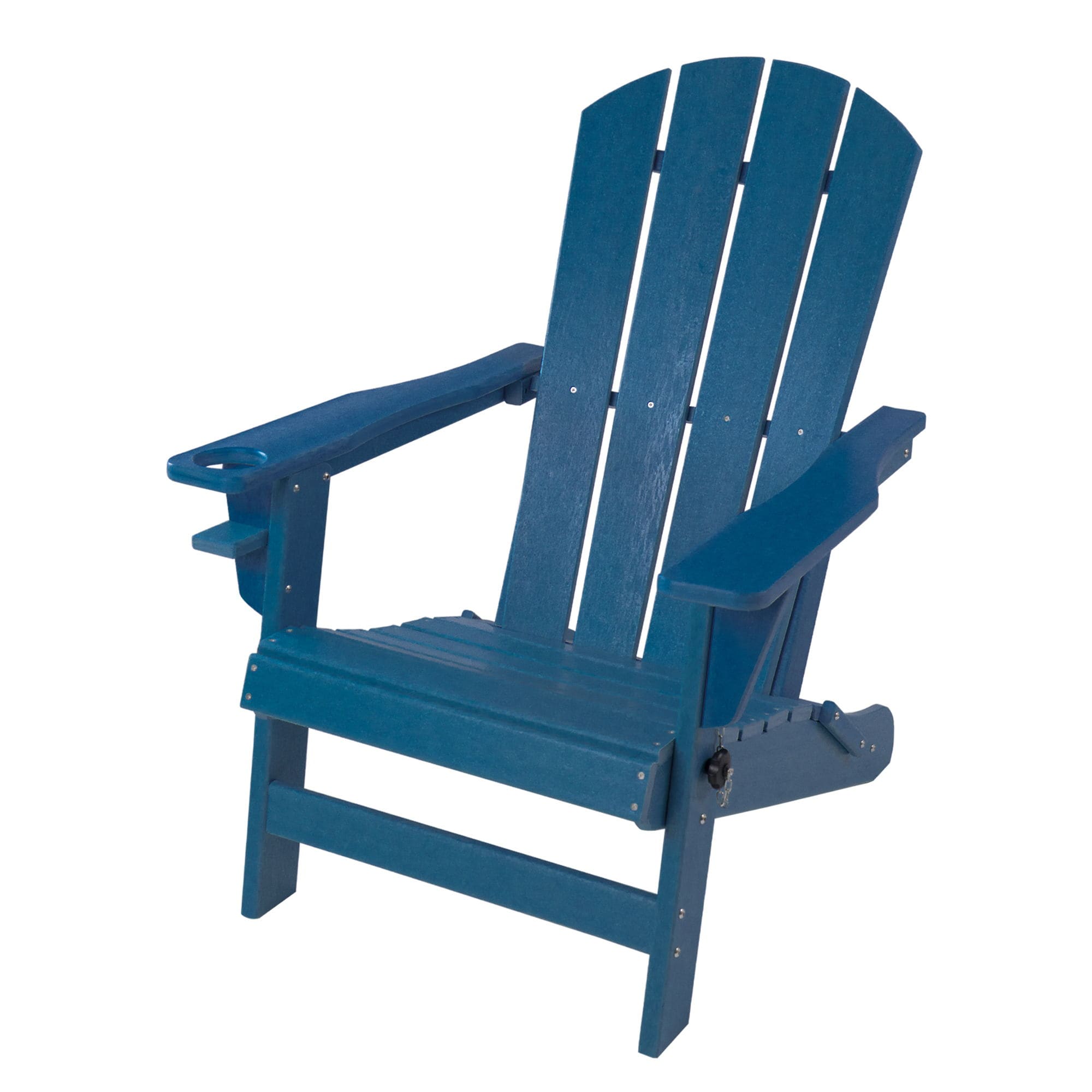 Kozyard KZFAC01NB Patio Chairs Navy Blue Wood Frame Stationary Adirondack Chair with Slat Seat