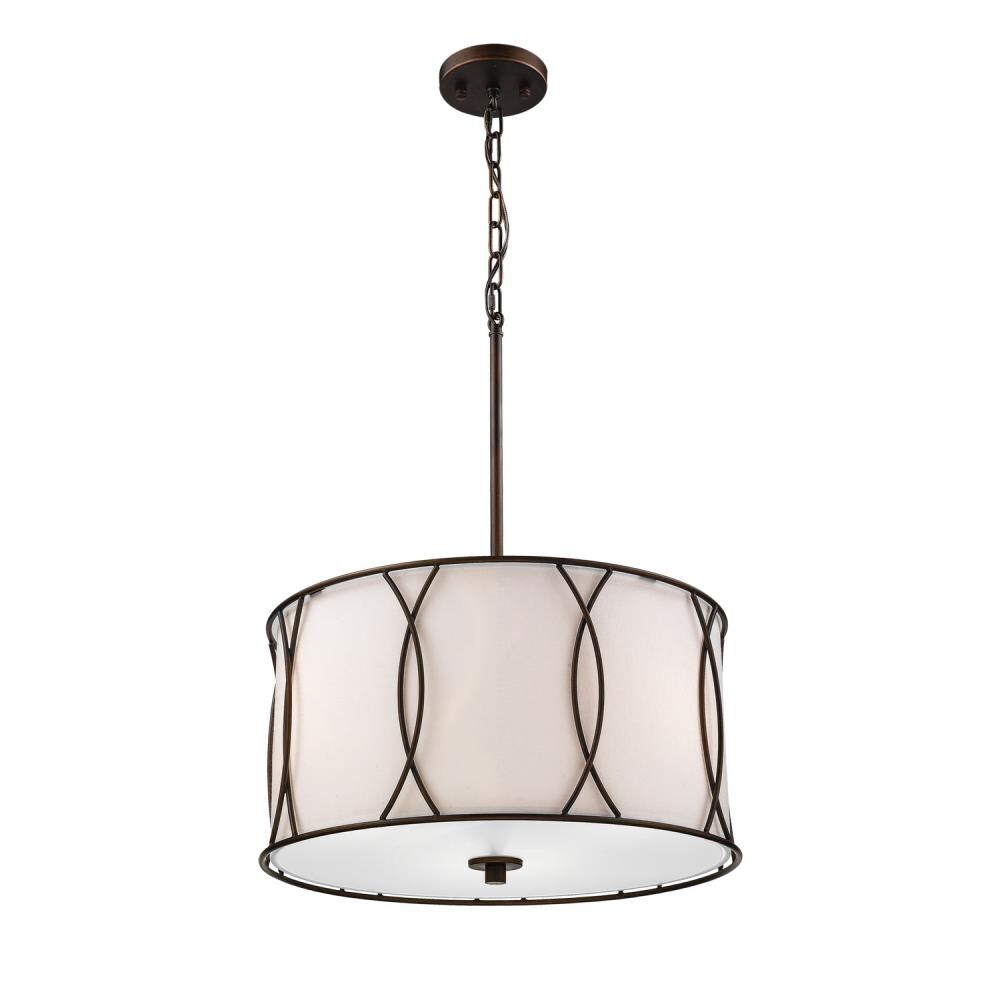 Millennium Lighting 3-Light Rubbed Bronze Traditional Etched Glass Drum ...