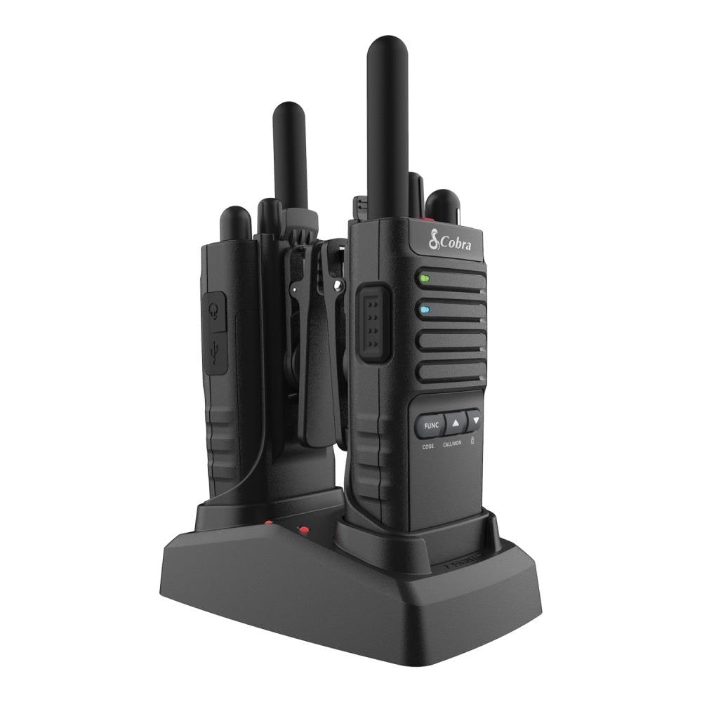 Cobra PX650 BCH6 Professional Business Walkie Talkies for Adults Rechargeable, 300,000 sq. ft 25 Floor Range Two-Way Radio Set (6-Pack), Black - 2