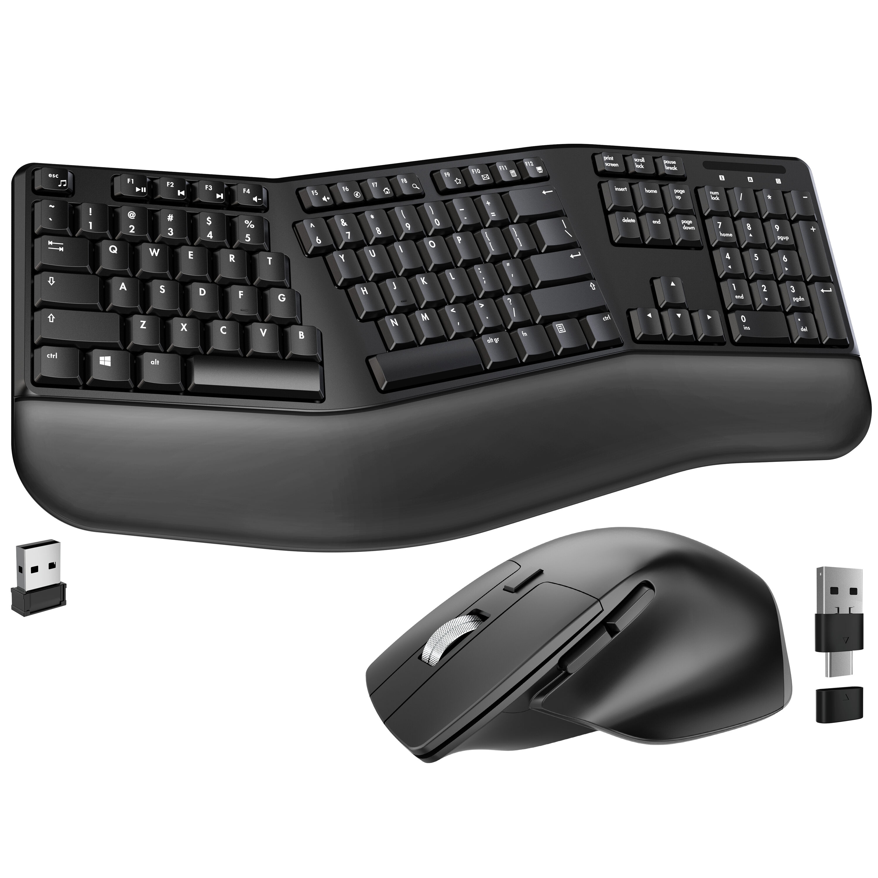 Delton  G18 Ergonomic Wireless Keyboard and Mouse Combo with 2.4GHz Connection Black