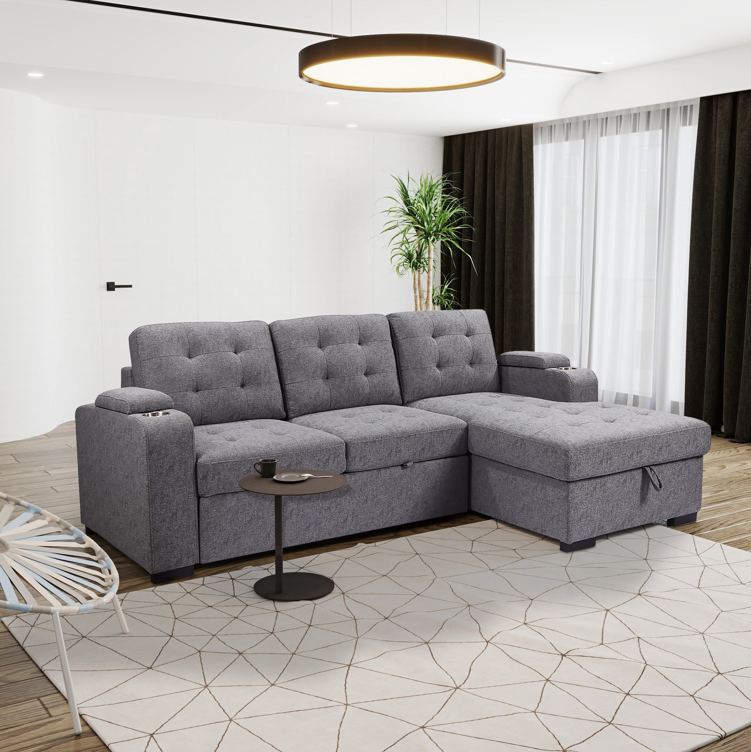 Primo International 58764 101-in Modern Dark Grey 4 -seater Sectional
