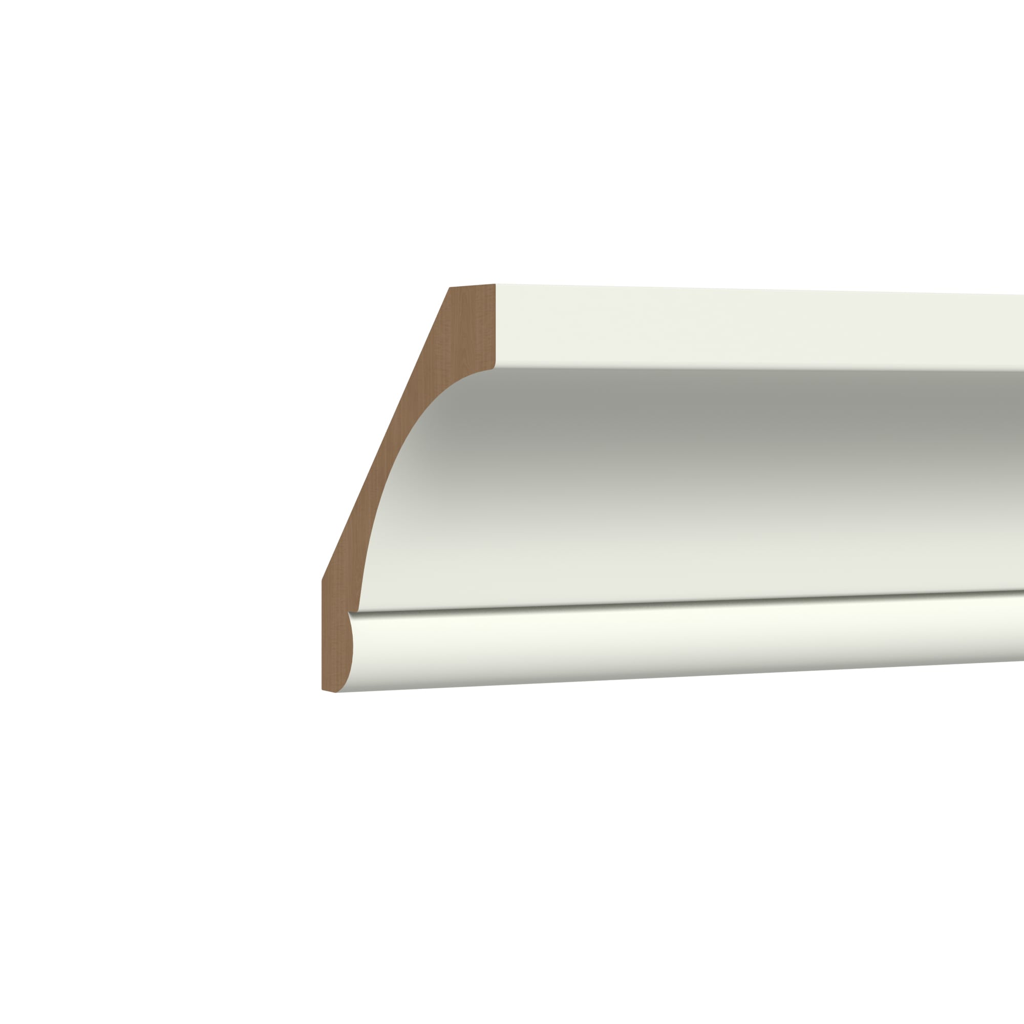 KraftMaid Momentum LCVM8.NGG71 Deveron Cabinet Crown Moulding 96-in W x 2.625-in H x 2.5-in D Dove White Painted