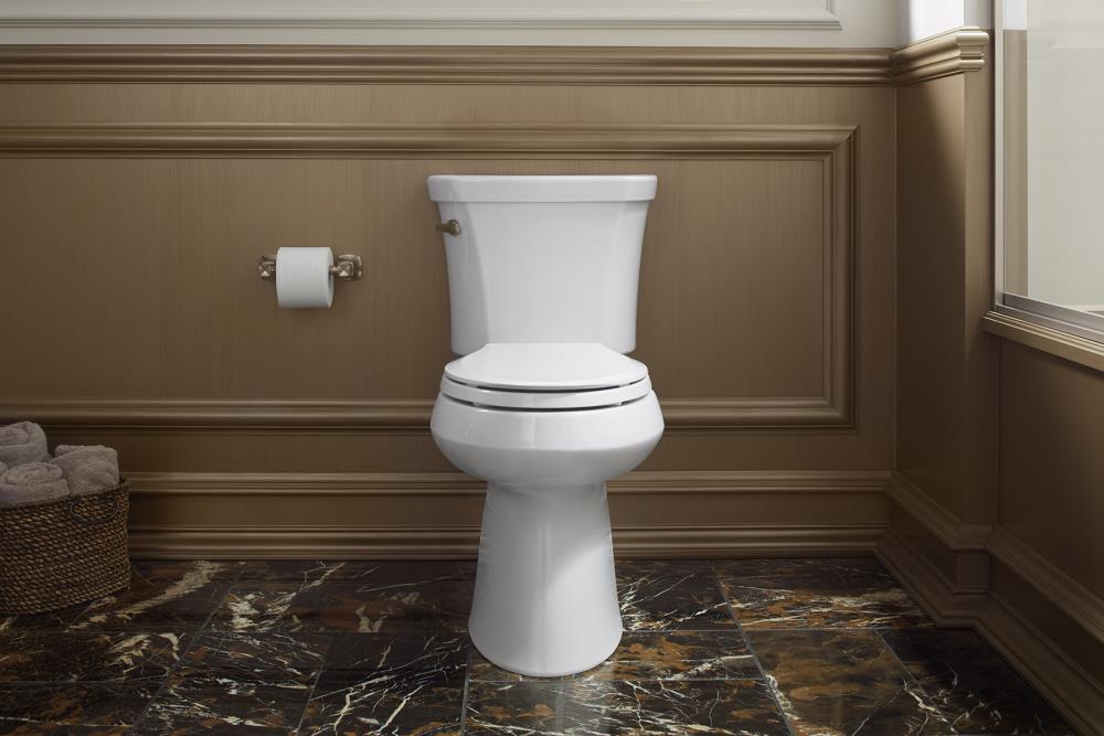 Kohler K-4986-0 Cachet Nightlight Quiet-Close with Grip-Tight Bumpers  Round-front Toilet Seat, White