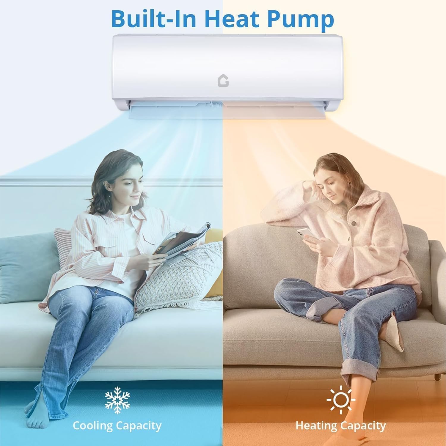 Garvee 11500 BTU Mini Split AC/Heating System- 115V Energy Efficient Ductless Air Conditioner- WIFI Enabled Wall-Mounted Heat Pump- Cools Up to 750 Sq.Ft- Complete Installation Kit Included Sansujyuku sansujyuku.com