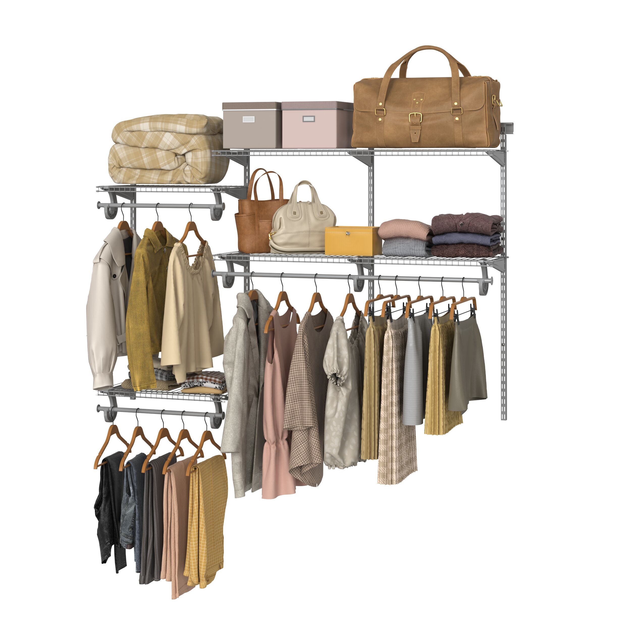 ClosetMaid ShelfTrack 3-ft to 6-ft x 13-in Satin Chrome Wire Closet Kit