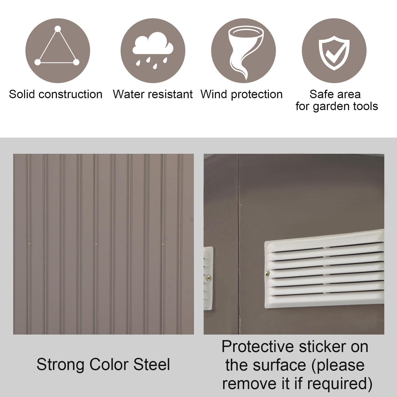 Outsunny 845-031GY Metal-Storage-Buildings-Sheds - View #6