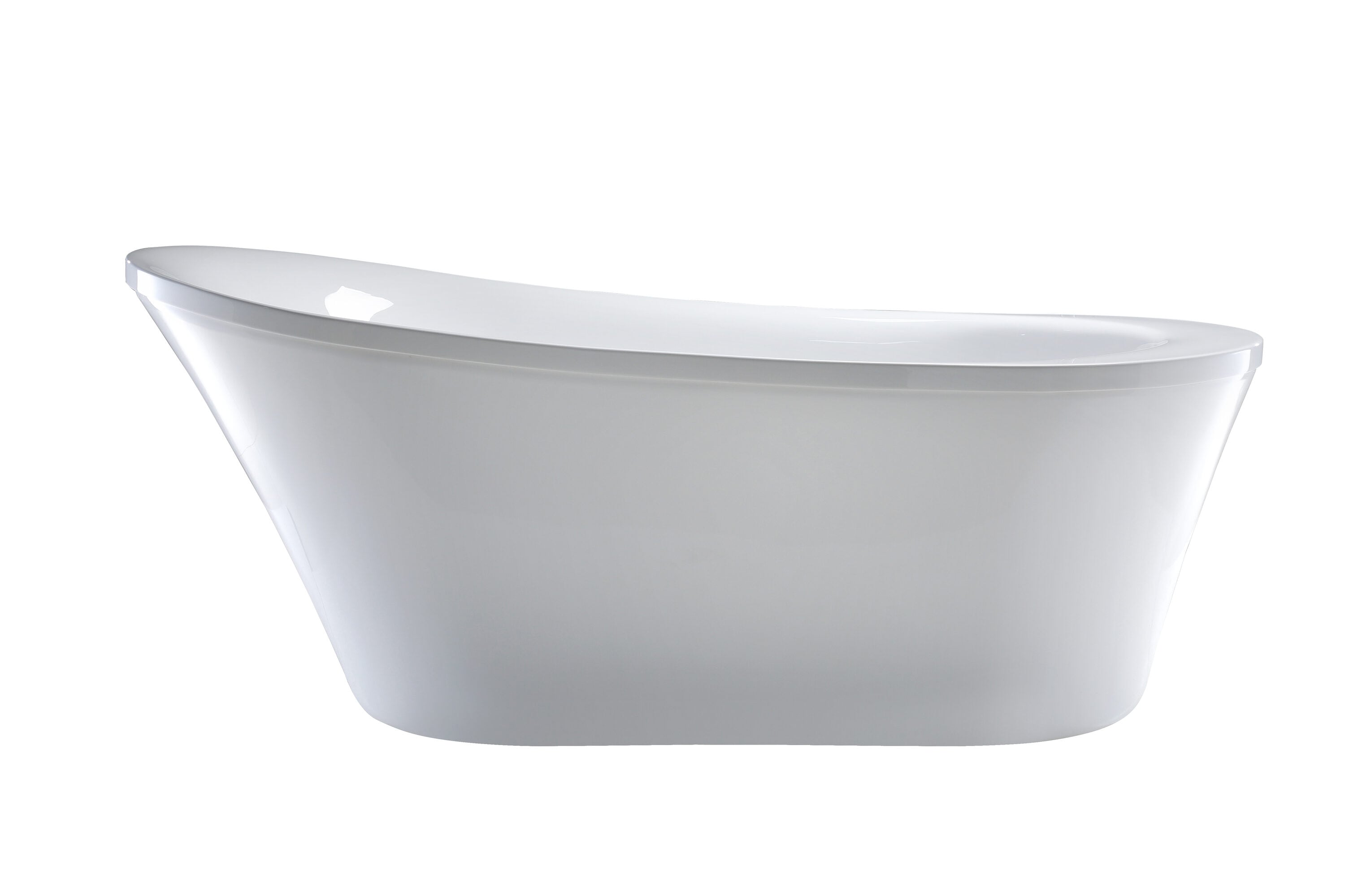 Vanity Art 70" White Acrylic Freestanding Soaking Bathtub
