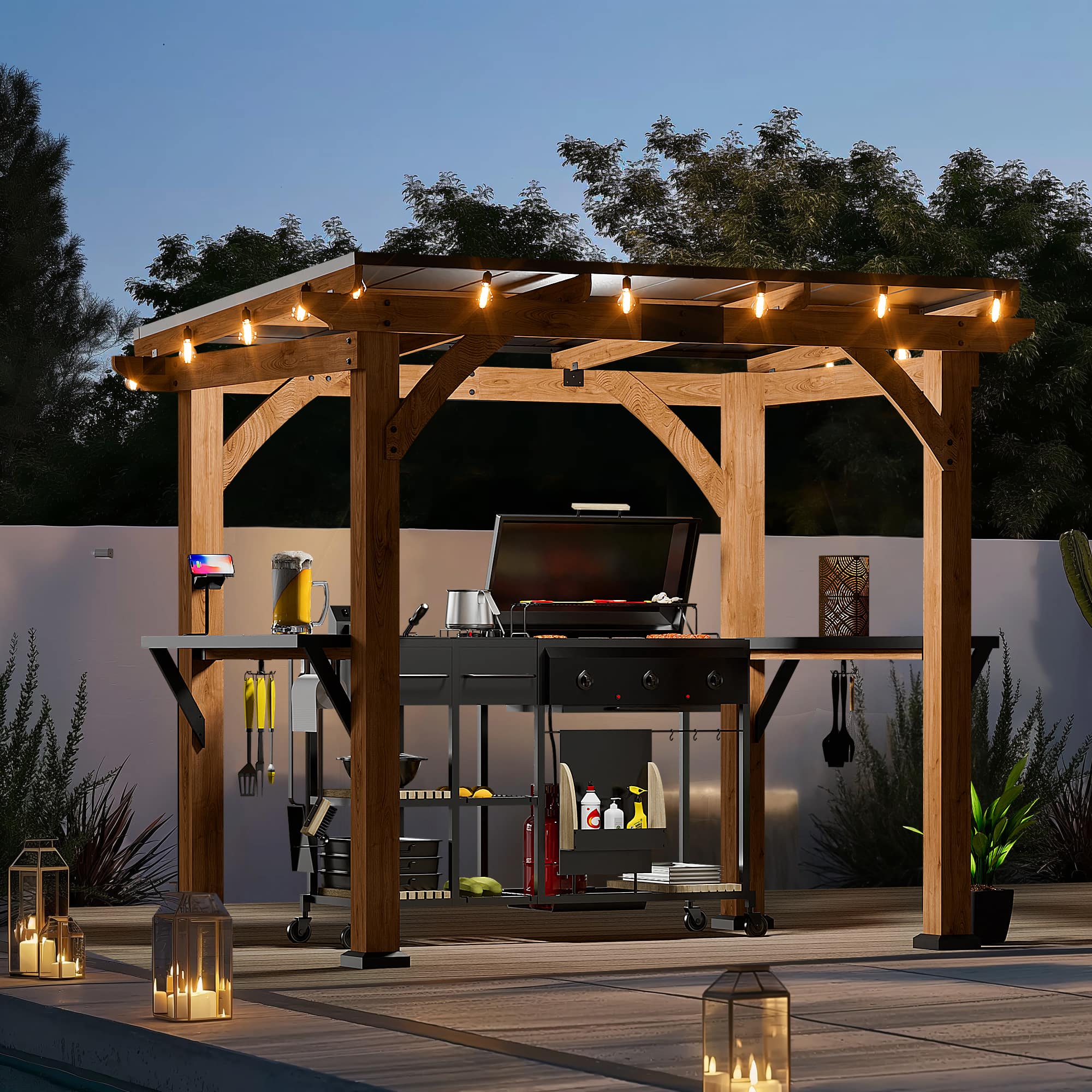Modern Shade IG10600122-N Wood-Resin-Gazebos - View #2