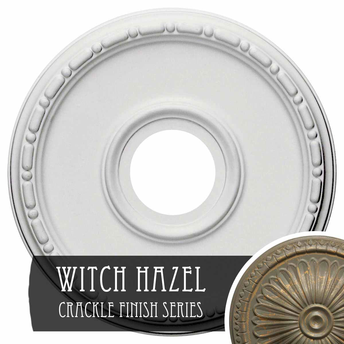 Ekena Millwork CM16MEWHC Medea 16.5-in W x 16.5-in L Painted Witch Hazel Crackle Polyurethane Whole Ceiling Medallion
