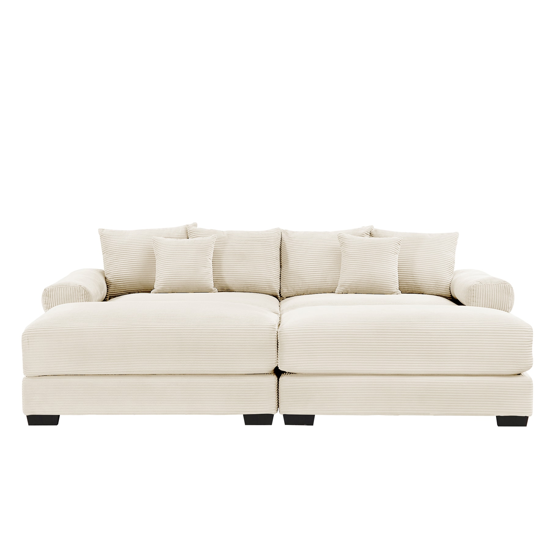 SINOFURN - 92-in W Modern Beige 2-seater Sofa