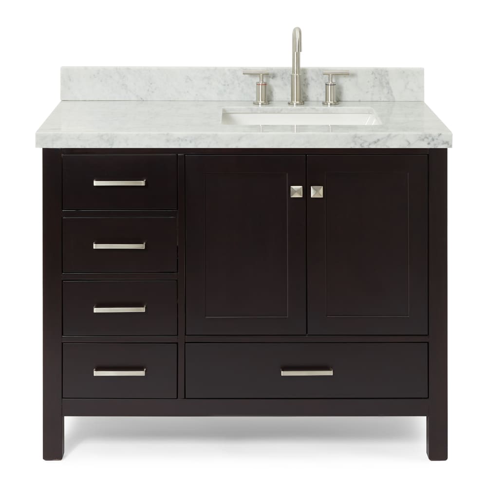 ARIEL Cambridge 43-in Espresso Undermount Single Sink Bathroom Vanity ...