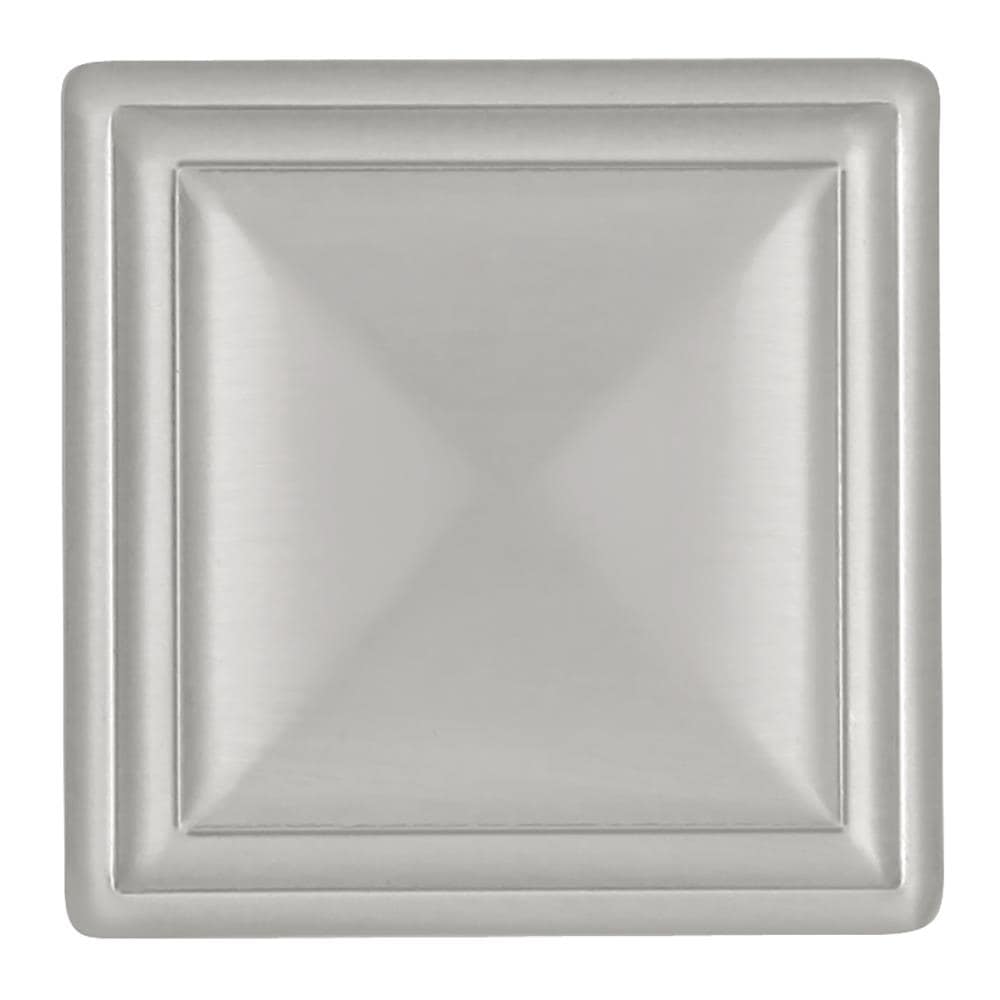 Somerset Satin Nickel Square Cabinet Knob with Mounting Hardware