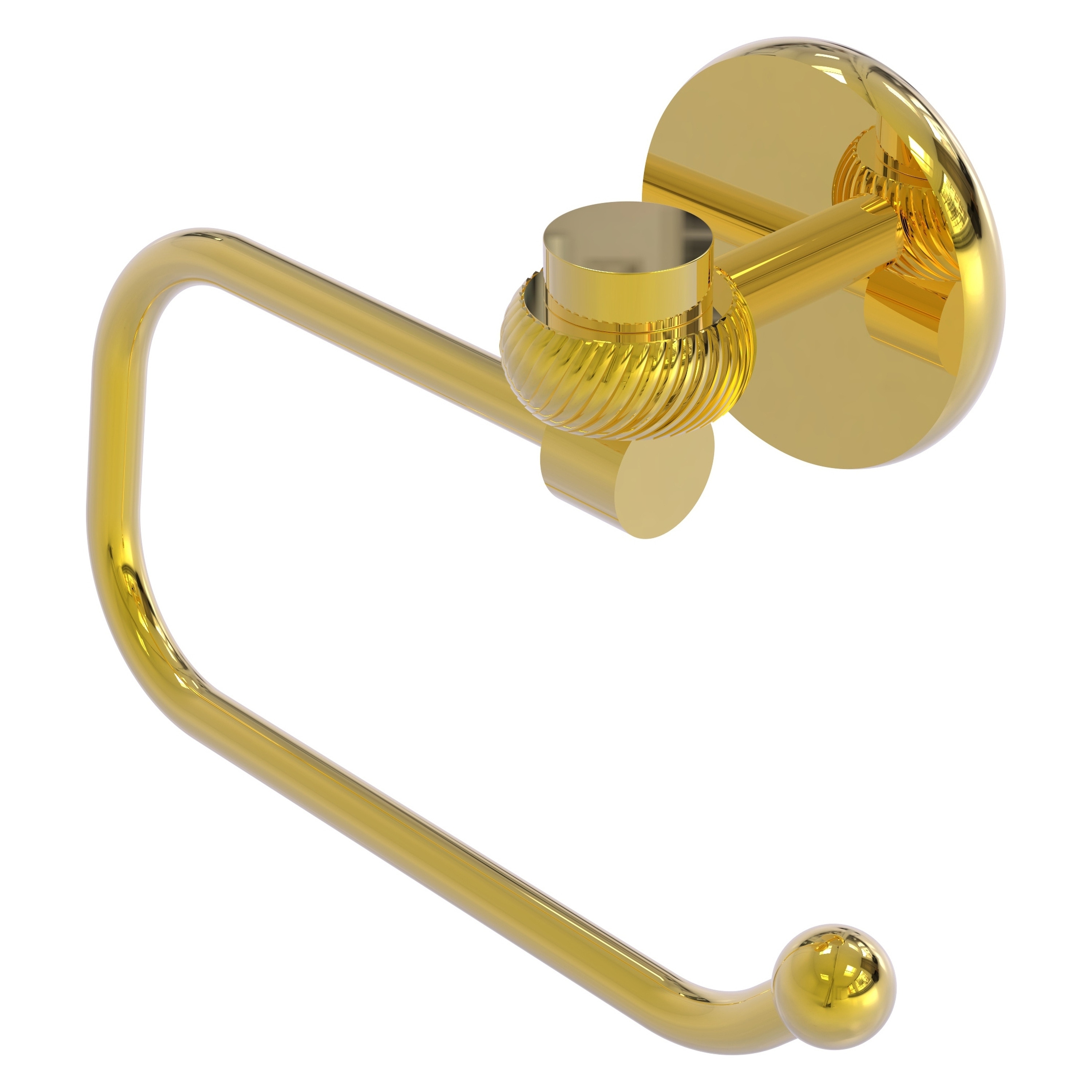 Allied Brass 7124ET-PB Satellite Orbit One Polished Brass Wall mount Single post Toilet Paper Holder 1 -Rolls with Storage