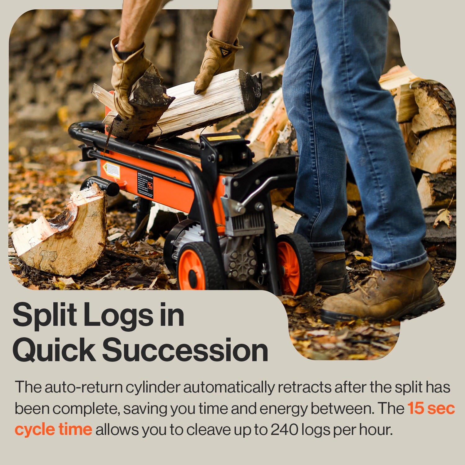 SuperHandy GUT065 Electric-Log-Splitters - View #6