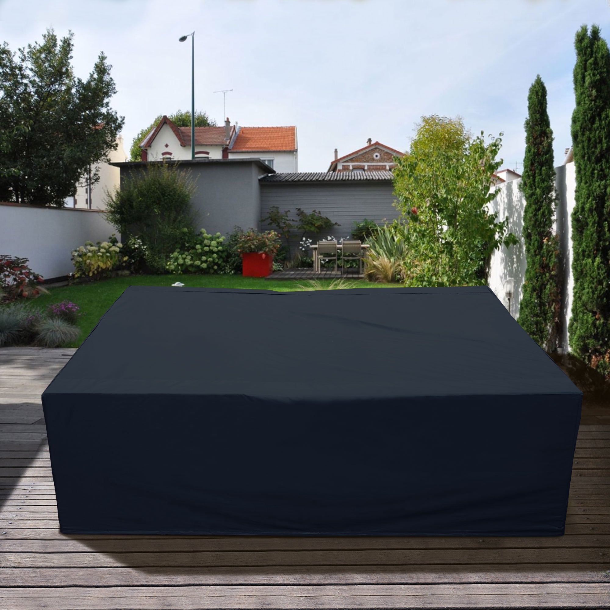 XIZZI XIC-BC1 Cacer Black Polyester Patio Furniture Cover For Conversation set
