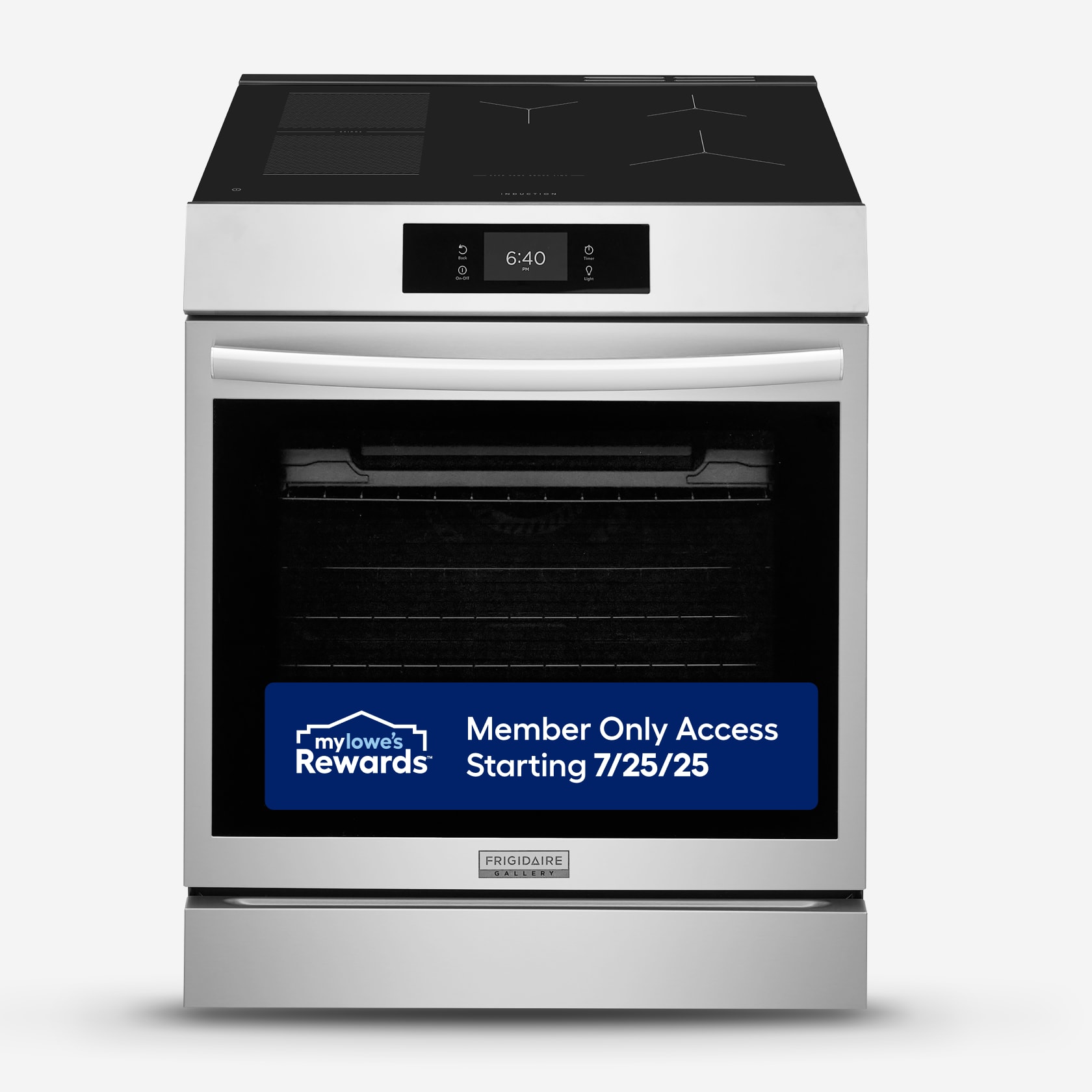 Frigidaire GCFI3070BF Gallery Stone-Baked Pizza 30-in 5 burners 6.2-cu ft 6.2-cu ft / Air Fry Convection Oven Slide-In Single Induction Range ( Smudge-Proof Stainless Steel )