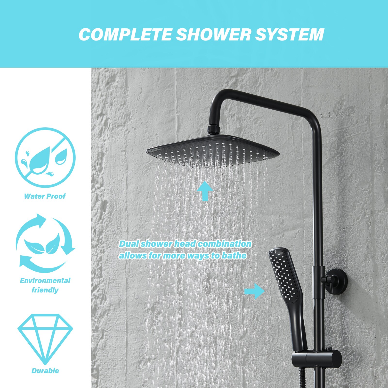 Flynama XY-291BG Showerhead-Bar-Panels - View #5