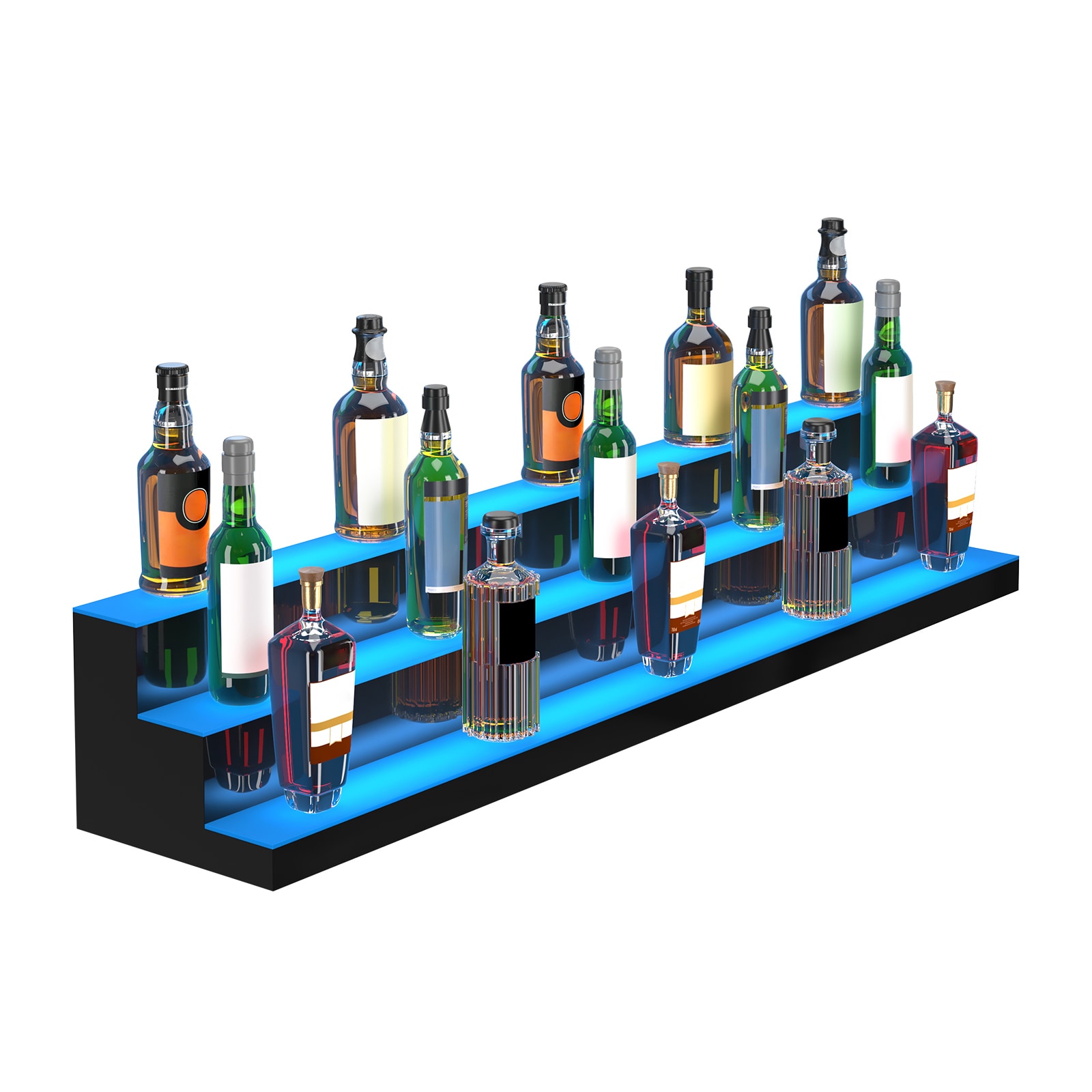 GIVIMO 60-in 3-Tier LED Lighted Liquor Bottle Display Shelf Acrylic Bar ...