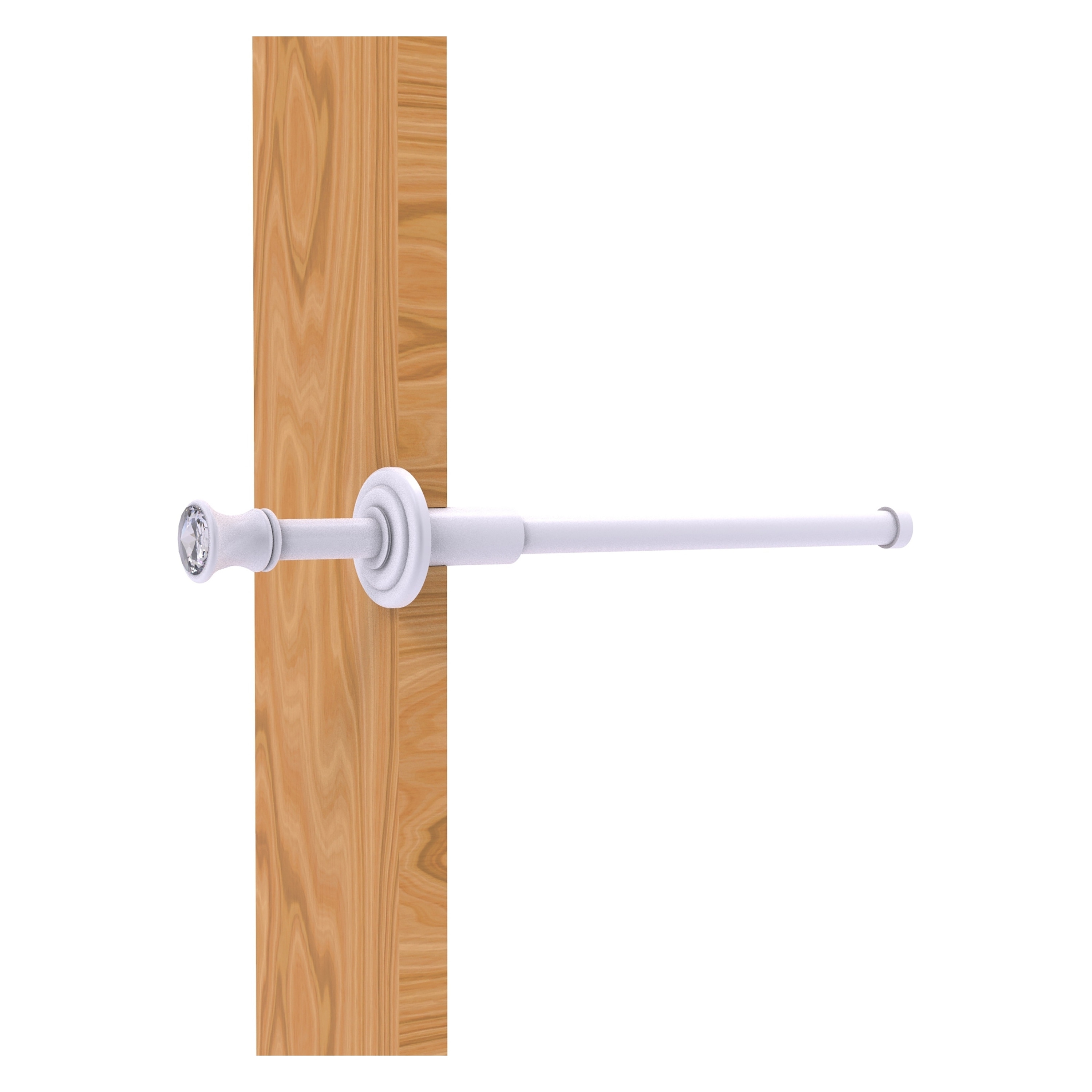 Allied Brass CC-23-WHM Carolina Crystal Matte White Single -Hook Wall mount Towel Hook